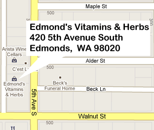 Edmonds Vitamins and Herbs Map!