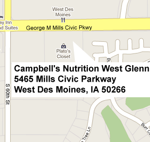 Campbell's Nutrition West Glenn Map!