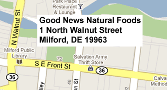 Good News Natural Foods Milford Map!