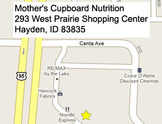 Mother's Cupboard Nutrition in Hayden, ID Map!