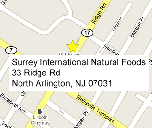Surrey International Natural Foods Map!
